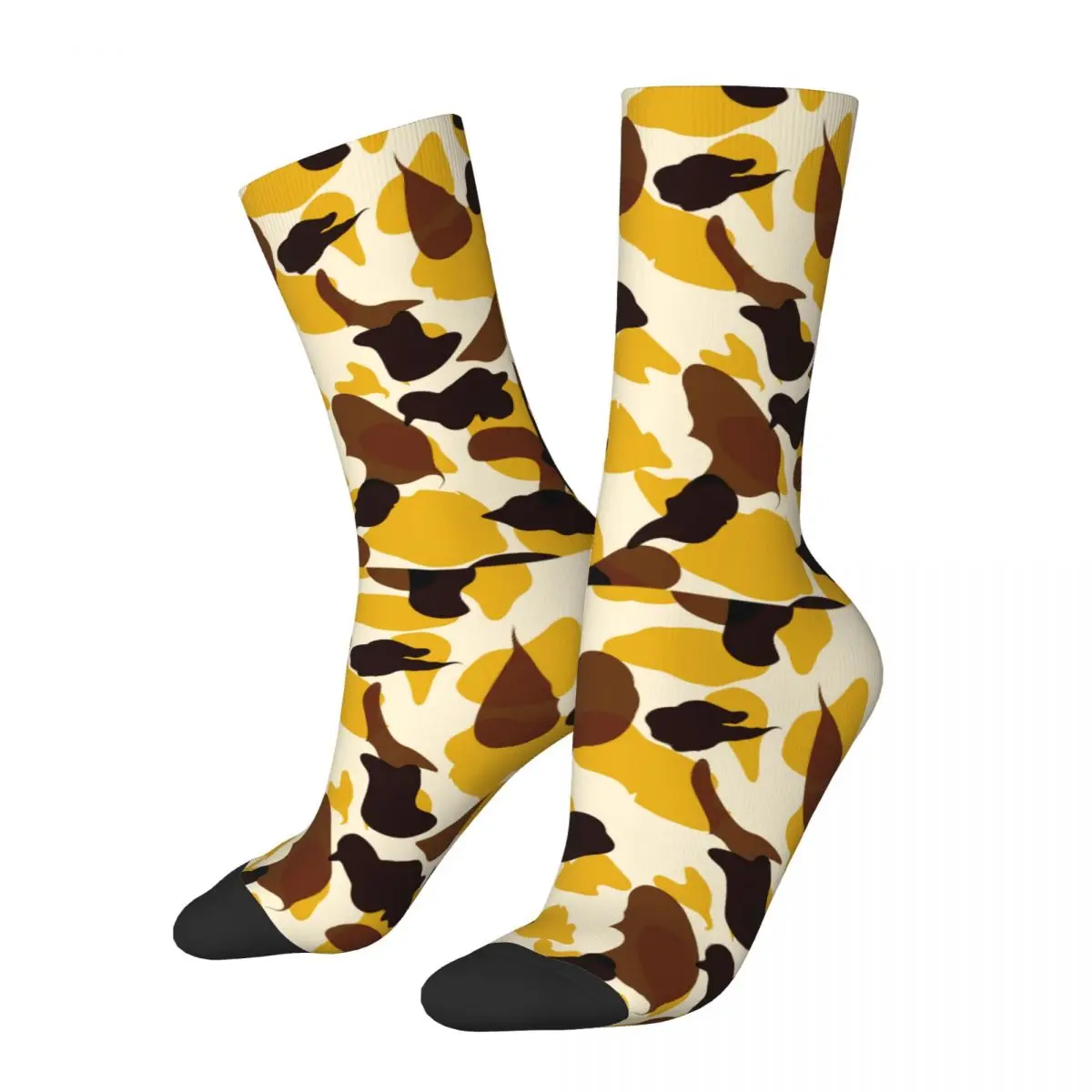 

Camouflage Yellow Design Theme Socks Merchandise for Women Men Non-slip Stockings