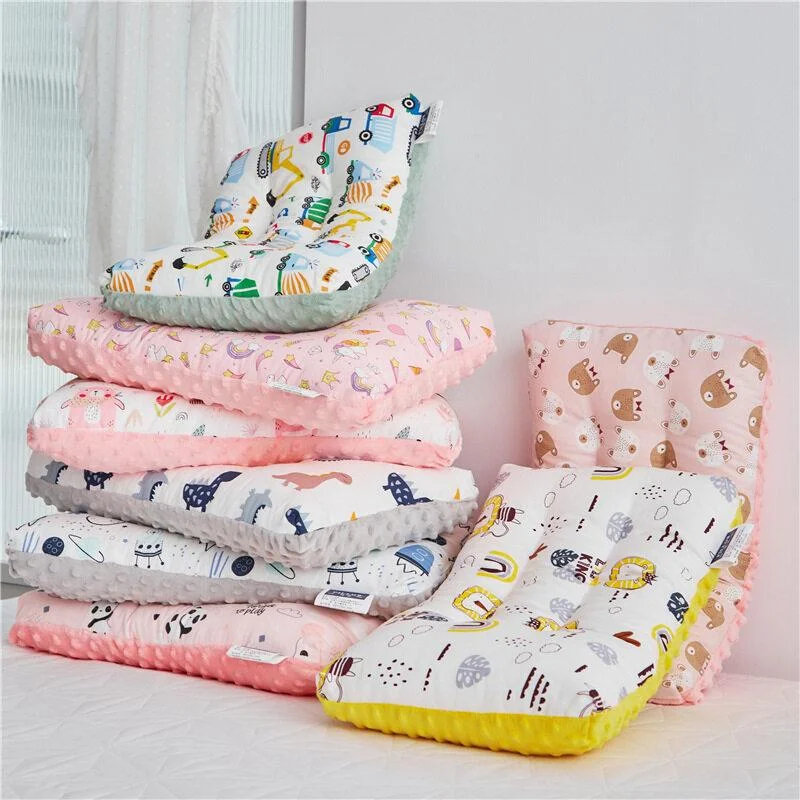 Baby Cartoon Cotton Pillow Children Doudou Velvet Sleeping Cushion Pillows Newborn Rectangular Memory Protection Bedding