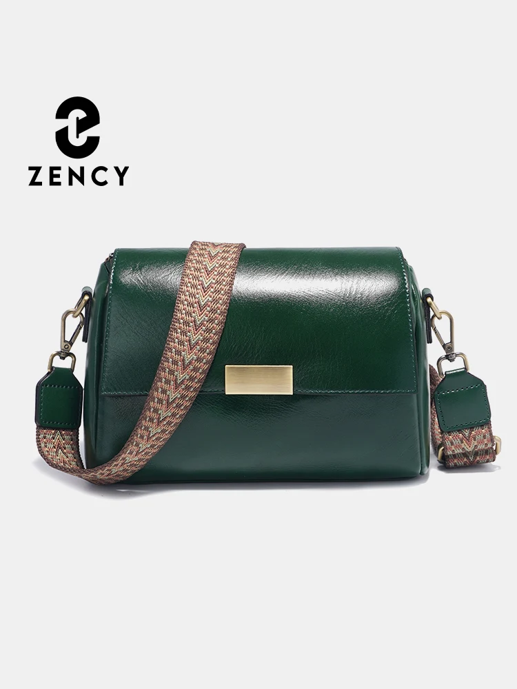 

Zency Vintage Genuine Leather Handbag for Women Large Capacity Crossbody Shoulder Bag Flap Purse 2025 Trend Satchel with2 Straps