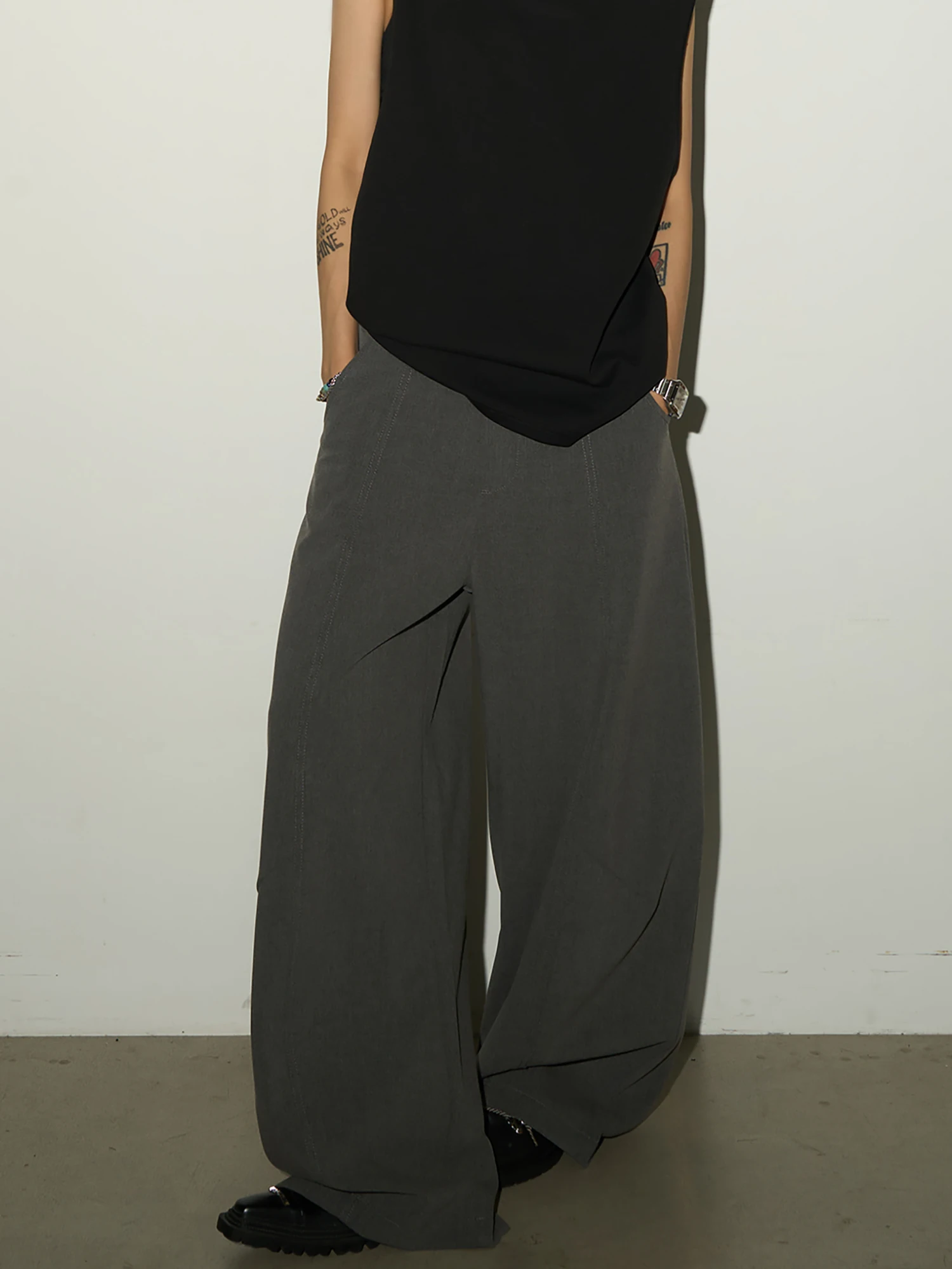 

Брюки Cleanfit MICHINNYON с широкими штанинами, повседневные, с невидимыми карманами, универсальные, свободного кроя, из смесового хлопка, удобные, дышащие