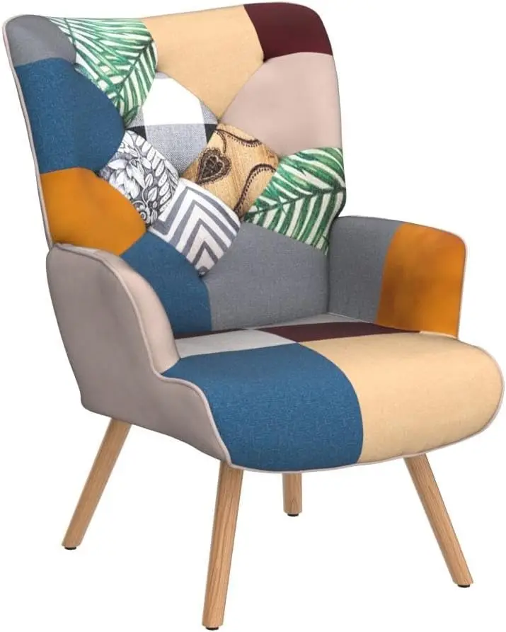 كرسي غرفة المعيشة كرسي حديث بذراع عالي الظهر، كراسي ملونة منقوشة على الطراز البوهيمي لغرفة النوم وغرفة الانتظار #4