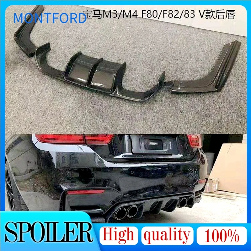 

For BMW F80 M3 F82 F83 M4 4 Series 2014-2017 Carbon Fiber Rear Diffuser Bumper Spoiler Guard Protector Skid Plate Bumper