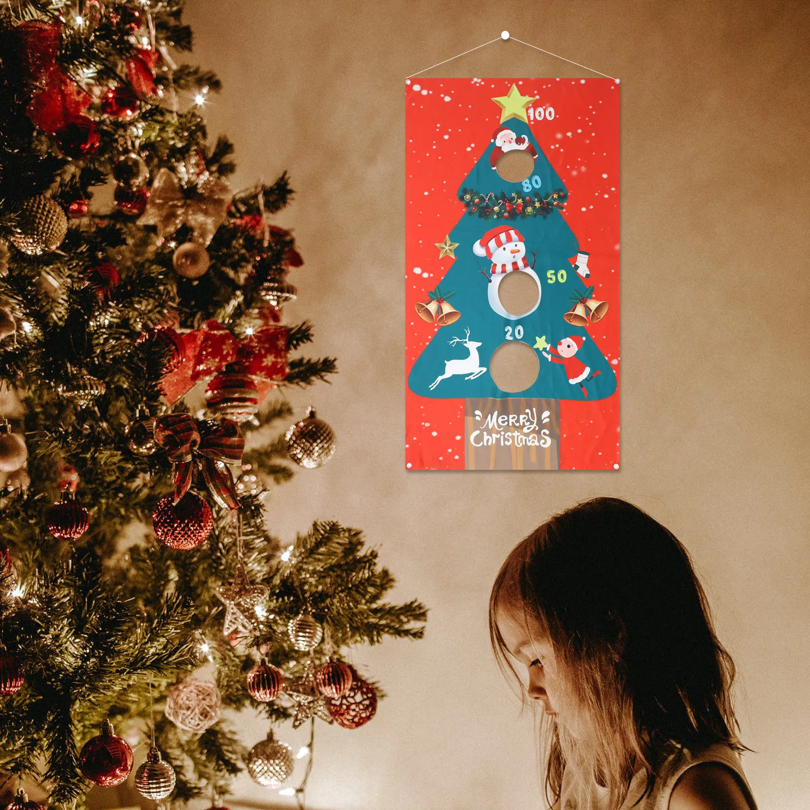 

Christmas Game Christmas Toss Game Toss Games Banner Christmas Sandbag Party Game