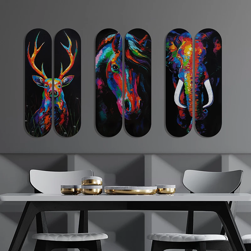 Animal Decorative Skateboard Art Maple World Famous Plaques Collection Funny Pop Skate Deck Mural for Bar Pub Room Wall Decor