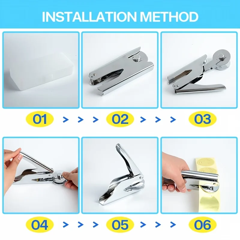 42MM Personalized exquisite Silvery embossed stamp pliers stamp indentation logo stamp personal logo collection stamp team stamp - view 4