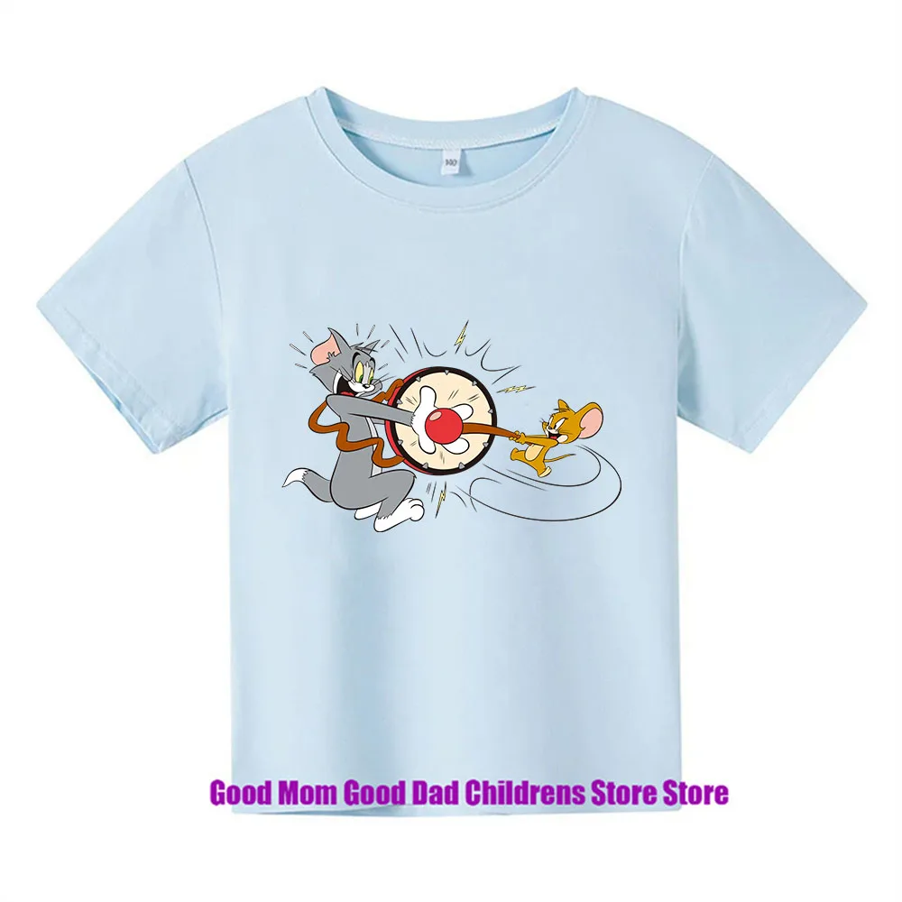 Disney, Cat and Mouse, Tom and Jerry, Comfortable, Anime, Cartoon, T-shirt, Casual, Fashion, Looking Good, Boys, Girls, Summer