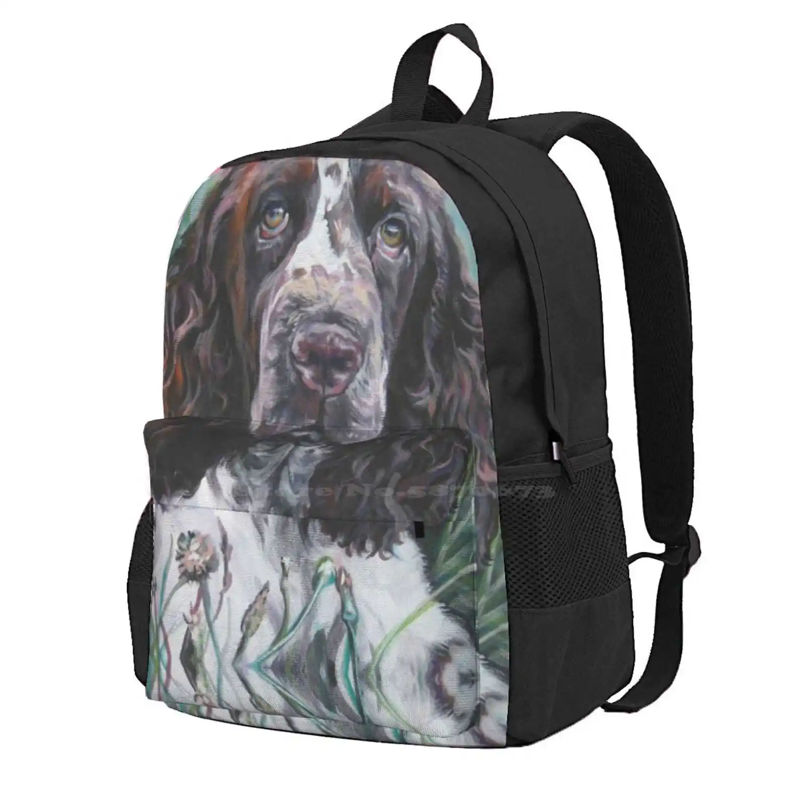 English Springer Spaniel Fine Art Painting Hot Sale Schoolbag Backpack Fashion Bags English Springer Spaniel Springer Fine Art