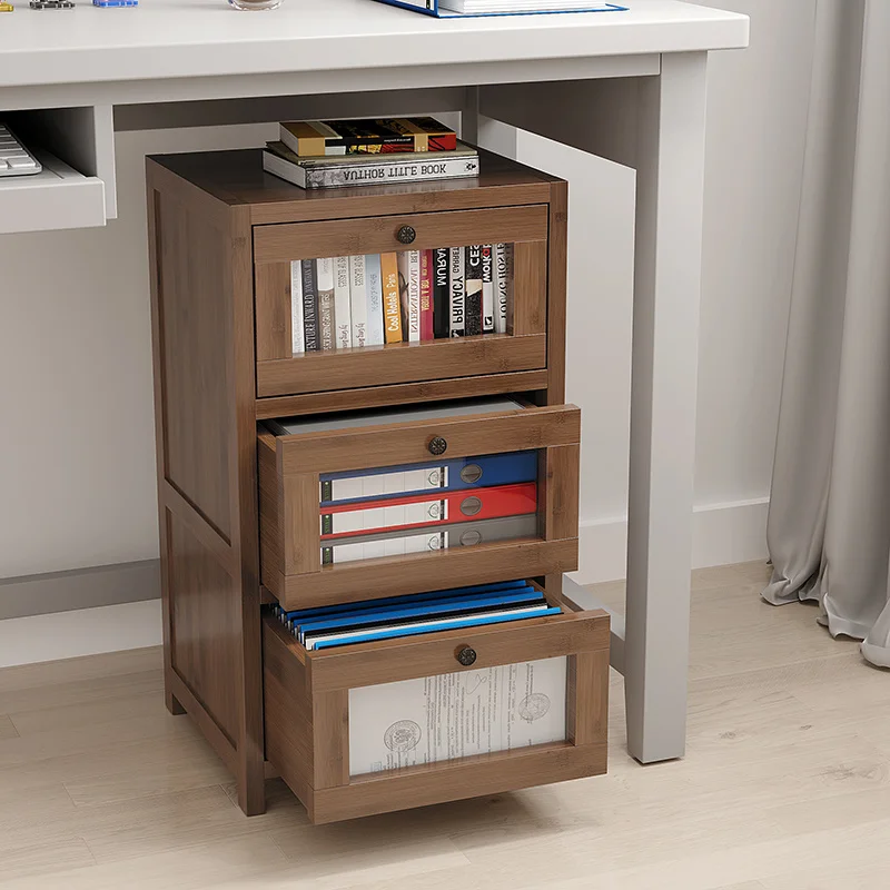 Home Office Transparent Book Cabinet Multi-layer Drawer Type Table Under The Storage Cabinet Landing File Storage Furniture