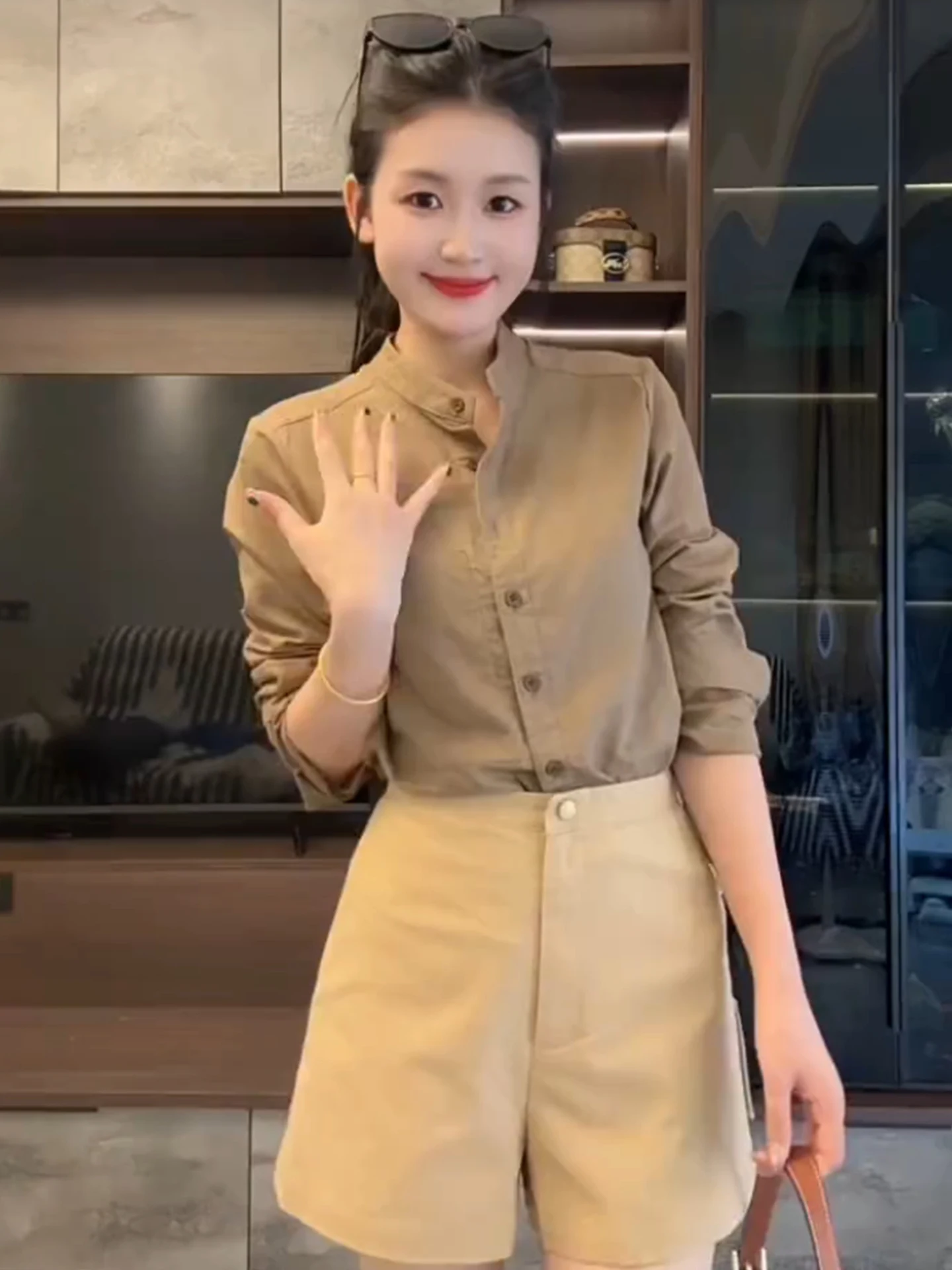 

Удобный однотонный корейский Sle Long Sve Wrap Ne Design Casual Chic Sle Commute Faion Осенний сезон для женщин...