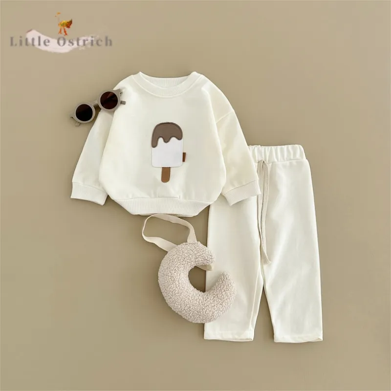 Newborn Baby Girl Boy Cotton Clothes Set Hoodie+Pant Infant Toddler Child Long Sleeve Clothing Suit Pullover Baby Clothes 9M-4Y