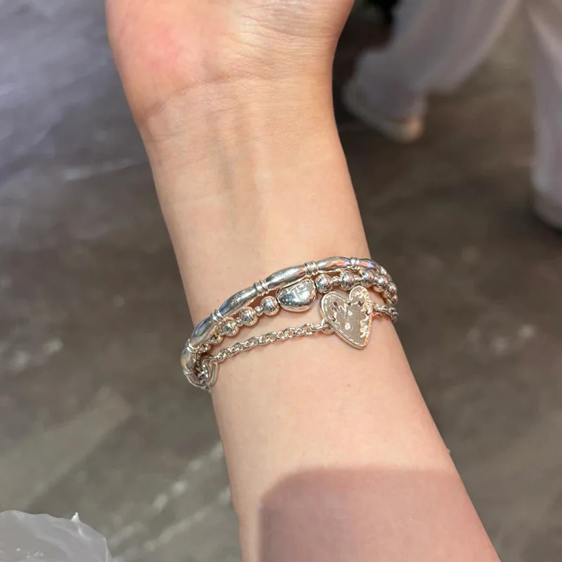 Original Design Trendy Fashion Stacked Style Bracelets for women heart-shaped Small Unique Bracelet Simple Jewelry Gifts