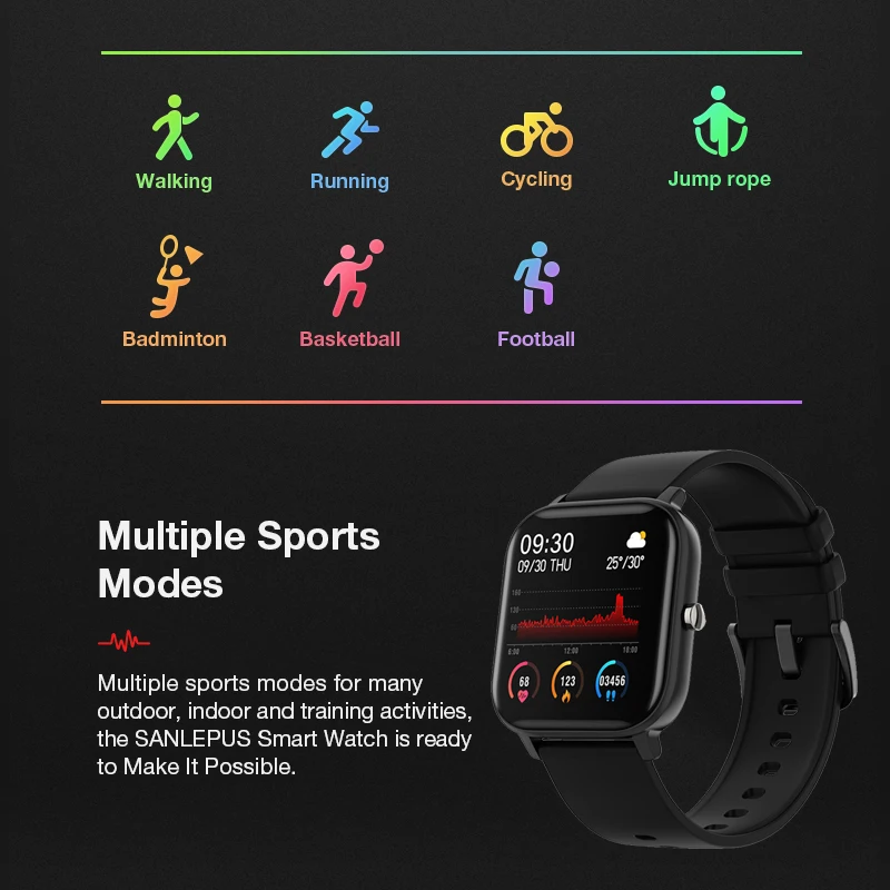 Imagem -06 - Relógio Inteligente Impermeável para Homens e Mulheres Monitor de Frequência Cardíaca Full-touch Modo Multi-esportes Alta Qualidade 1.4 Fitbit p8