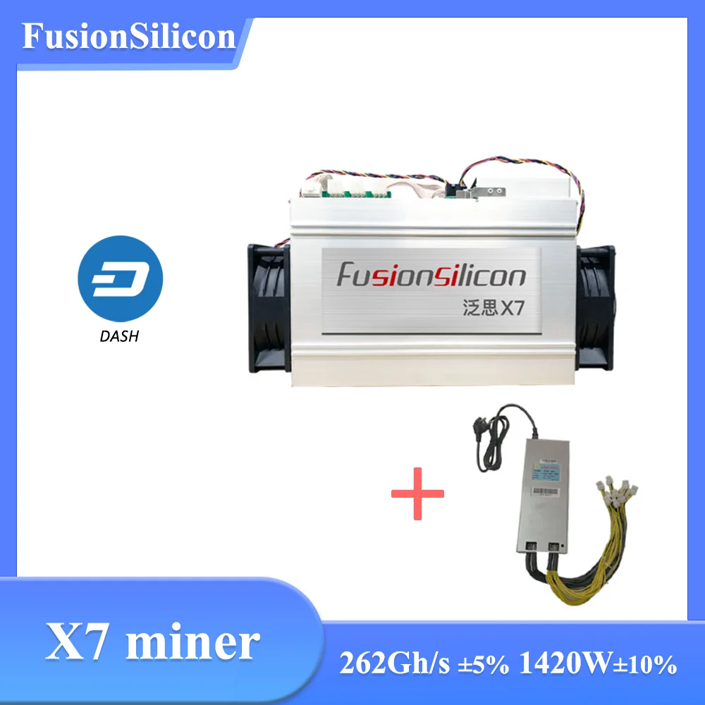 

Used Dash X7 miner FusionSilicon 262G X11 algorithm Asic with Power Supply better than STU-U6 Innosilicon A5 A6 Antminer D7 D5