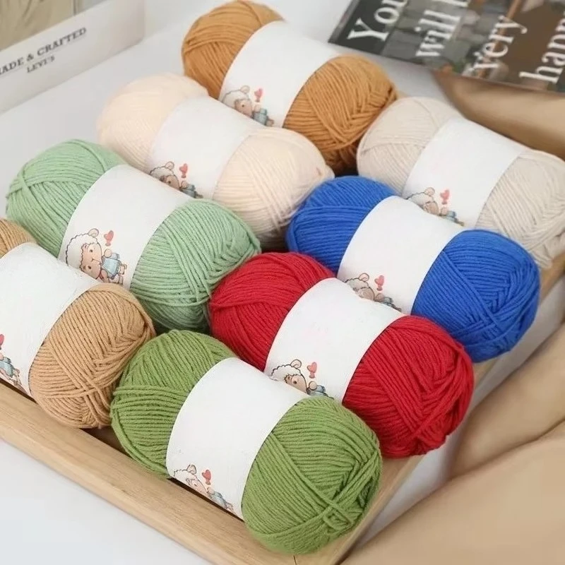 Sheep Baby 4 Strands Combed Cotton Milk Cotton, 40g Yarn Ball Hand-knitted DIY Crochet Scarf Material To Wrap Baby Sweater