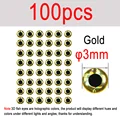 100 piezas de oro de 3 mm