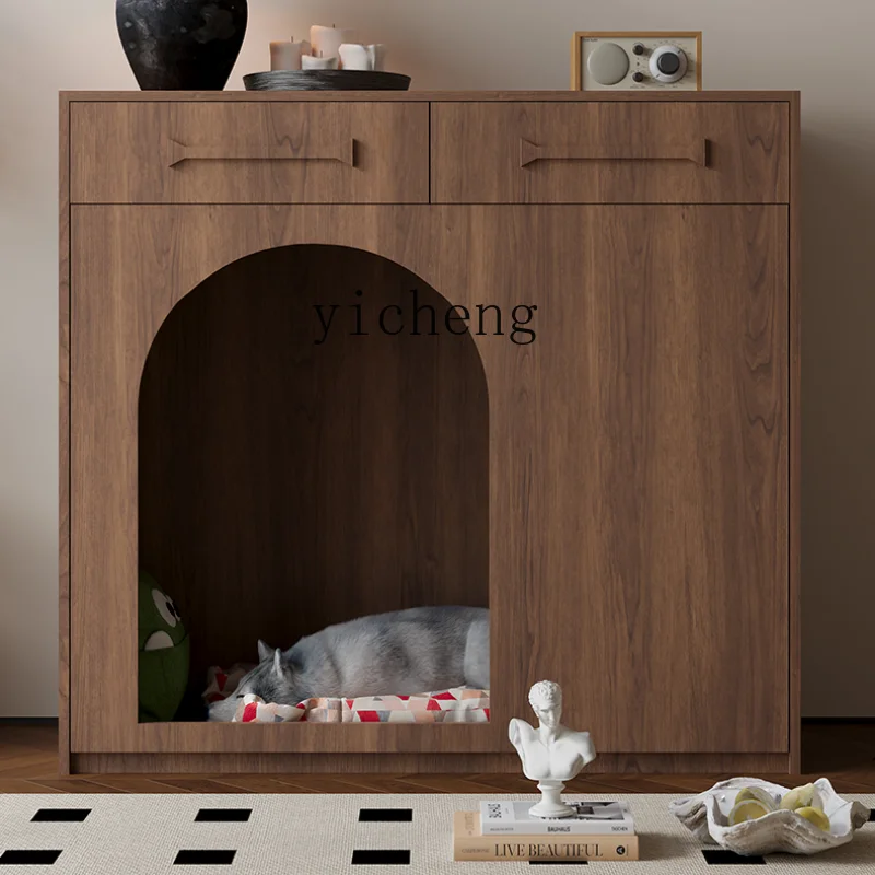 

Simple Kennel Dog Villa Dog Cage Custom Solid Wood Locker Storage Cabinet Side Cabinet Wall Multi-Functional Dog Room