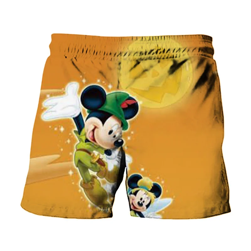 2024 New Horror Halloween Collection Disney Brand Stitch And Mickey Minnie Anime Summer Men\'s Fashion Beach Party Casual Shorts