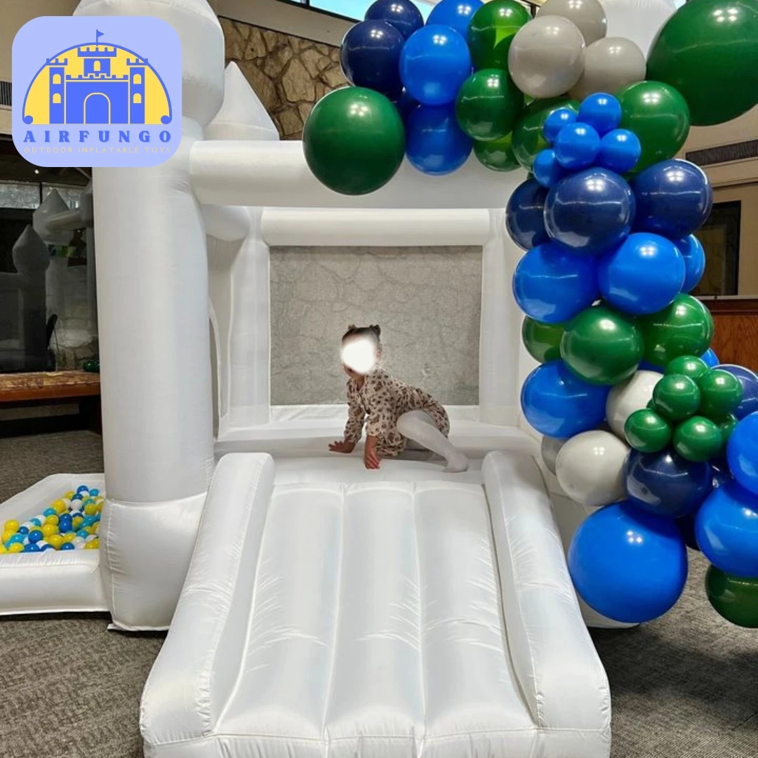 Customization Oxford 9x9x7ft White Bounce House With Ball Pit For Toddlers Inflatable Bouncy Castle Free Shipping To Door