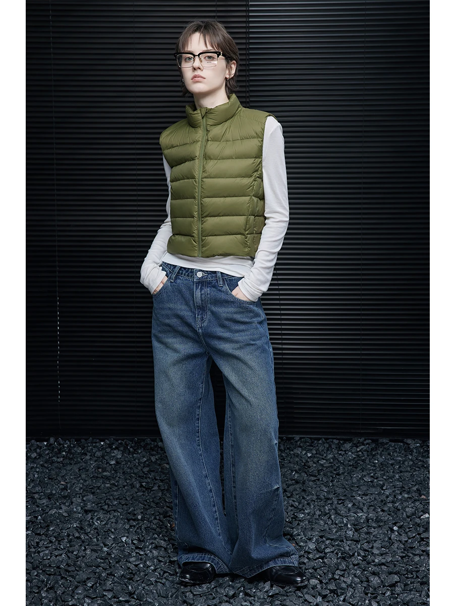 

Легкий женский жилет из нейлона для уличной моды, новинка зимы 2025 года