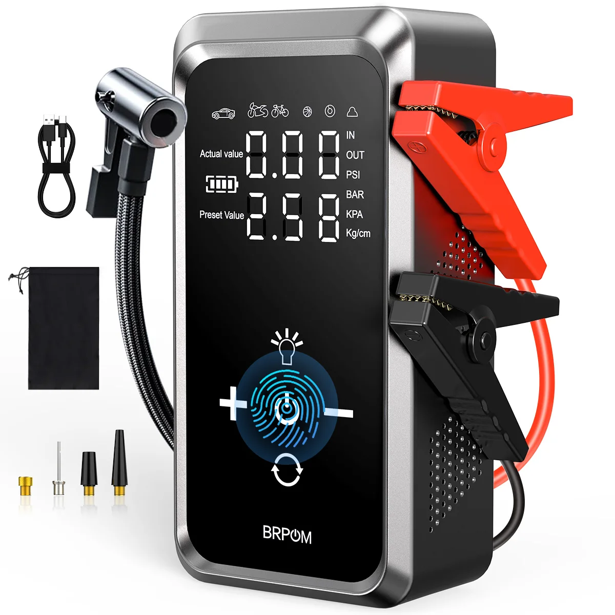 Pompe à air portable haute puissance 9000A 26800mAh, alimentation de secours pour voiture, machine tout-en-un, indispensable pour l'extérieur