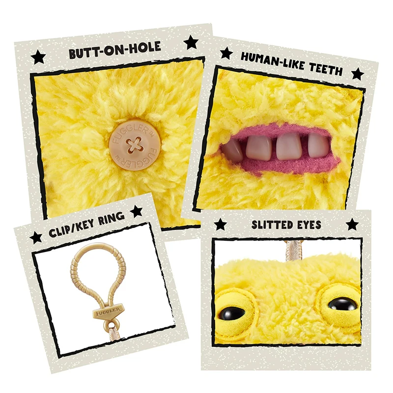 Fuggler Ugly Monsters - Llaveros de Peluche de 5 Pulgadas, Divertidos Monstruos con Dientes Feos, Muñecos de Peluche Suaves, Colgantes para Bolsos, Regalo Coleccionable para Niños