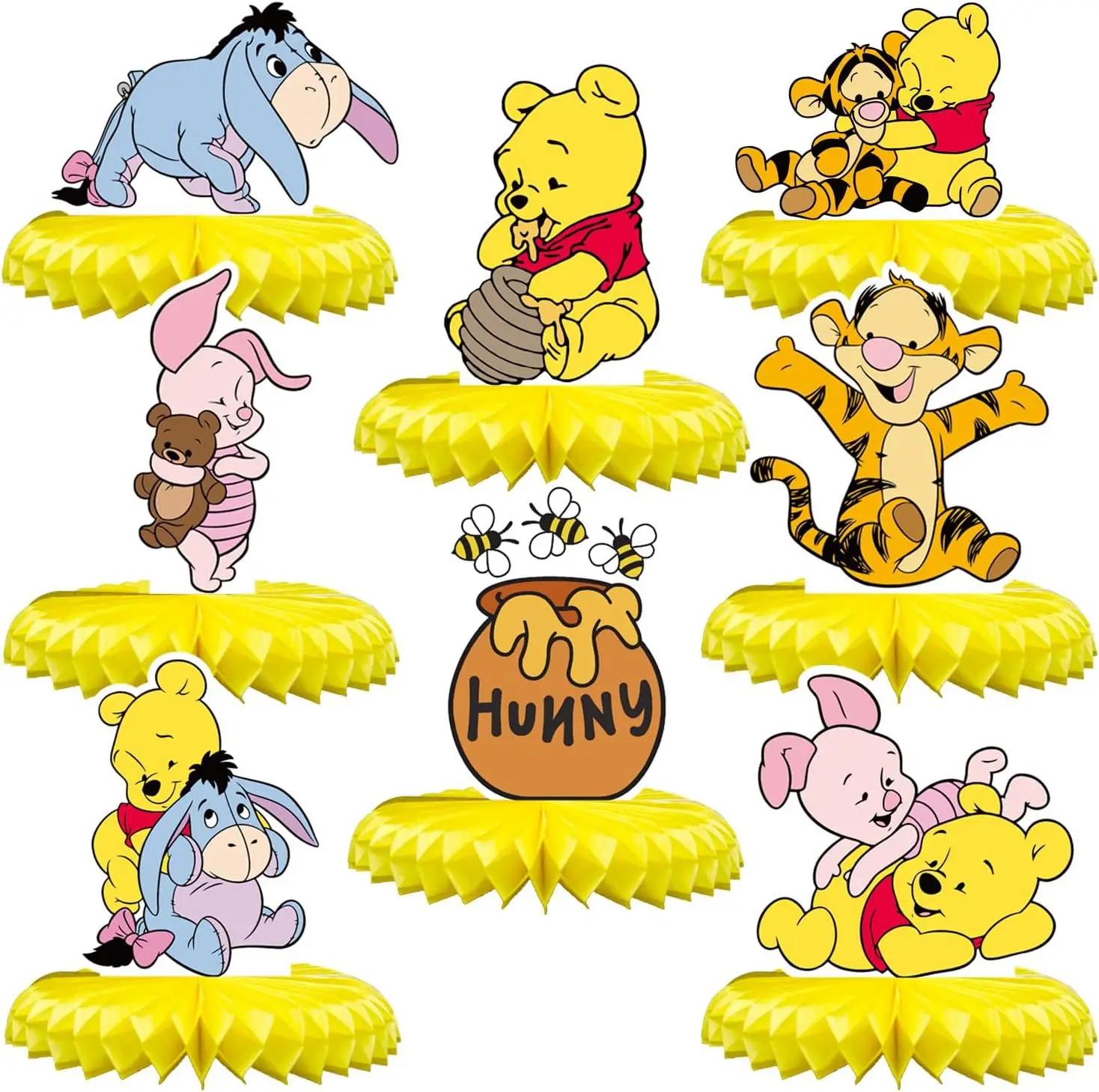 طاولة منبثقة ورقية على شكل قرص العسل من ديزني ويني ذا بوه للحفلات والمهرجانات وأعياد الميلاد وديكورات المشهد ودعائم الصور #2