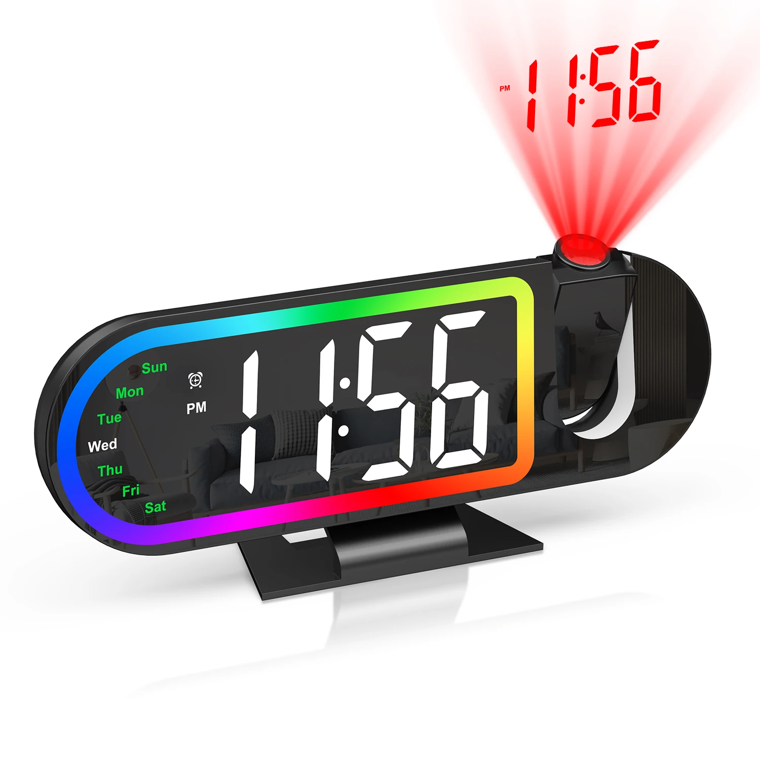 Reloj despertador digital con proyección LED y pantalla grande 8.5" - imagen 2