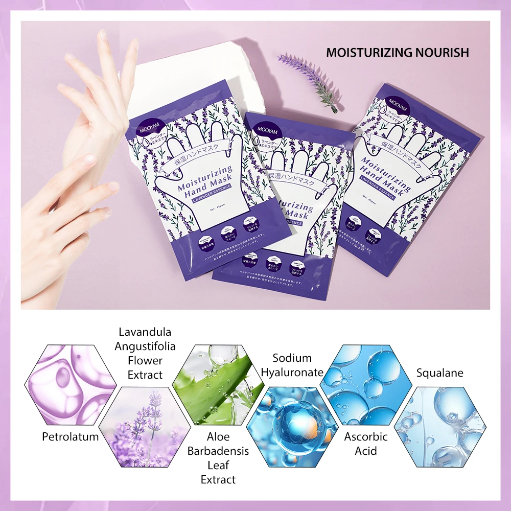 5/10/15 Pairs Lavender Hand Mask Hand Moisturizing Gloves Mask for Dry Exfoliating Peeling Skin Nutrition Skincare Masks