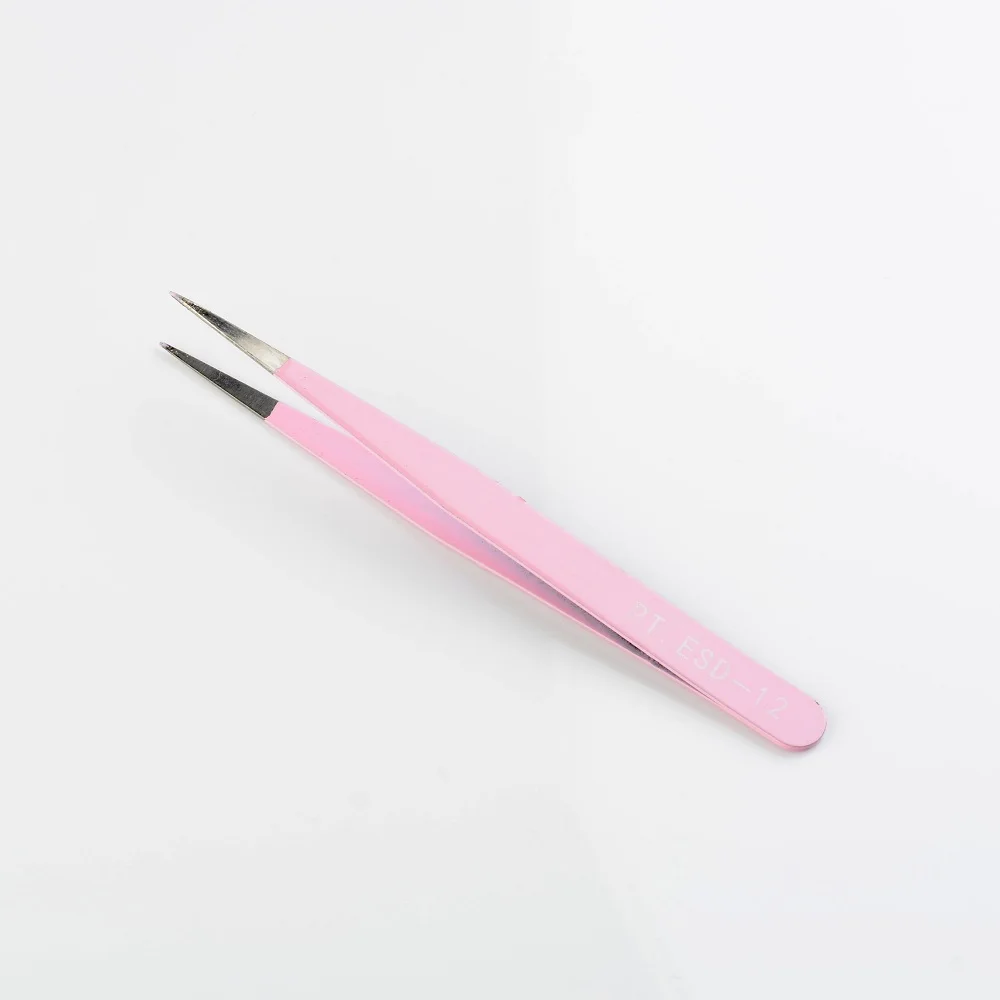 1pc pinças de extensão de cílios de aço inoxidável curvado pinças de cílios retos não-magnéticos ferramentas de maquiagem de unhas atacado