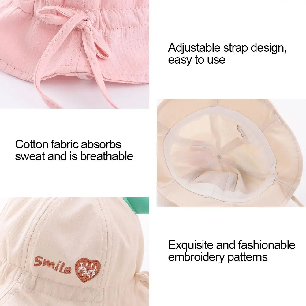 

Anti-UV Soft Kids Fisherman Hat Cartoon Cotton Children's Cap Sun Hat Boys Girls