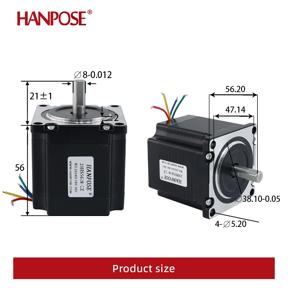 1.8 Degree 23HS5628-CZ 4 Leads Nema 23 Stepper Motor 2 Phase 1.7A Torque 0.7N.m For CNC Laser 3D Printer 12V
