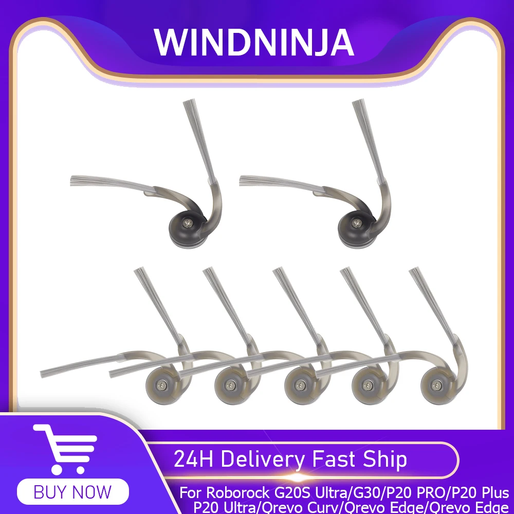 فرشاة جانبية لمكنسة Roborock G20S Ultra/G30/P20 PRO/P20 Plus/P20 Ultra/Qrevo Curv/Qrevo Edge/Qrevo Edge 5V1/Qrevo 5AE