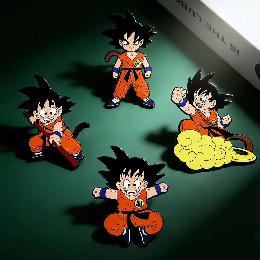 

4pcs Anime Dragon Ball Brooch Set Cartoon Character Enamel Pins Metal Badges for Clothing Decor Creative Gift for Friends