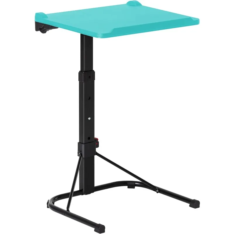 Folding TV Tray Table, Adjustable TV Dinner Tables for Eating and Laptops, Wall Mountable, Light Blue