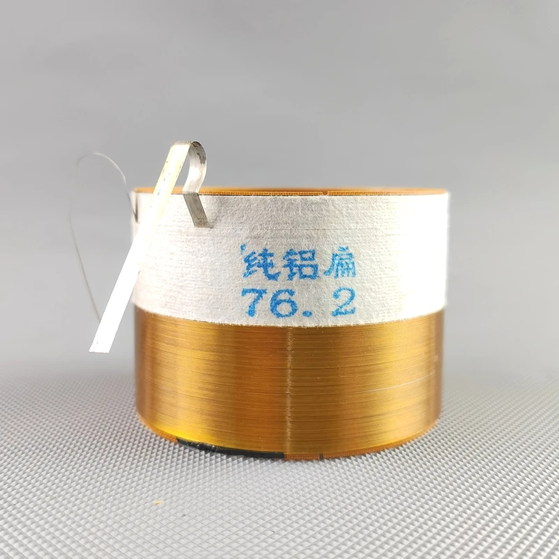 1PCS 76.2mm 8ohm Fiberglass Pure Aluminum Flat Wire Voice Coil Bass Speaker High-power 76.2Core