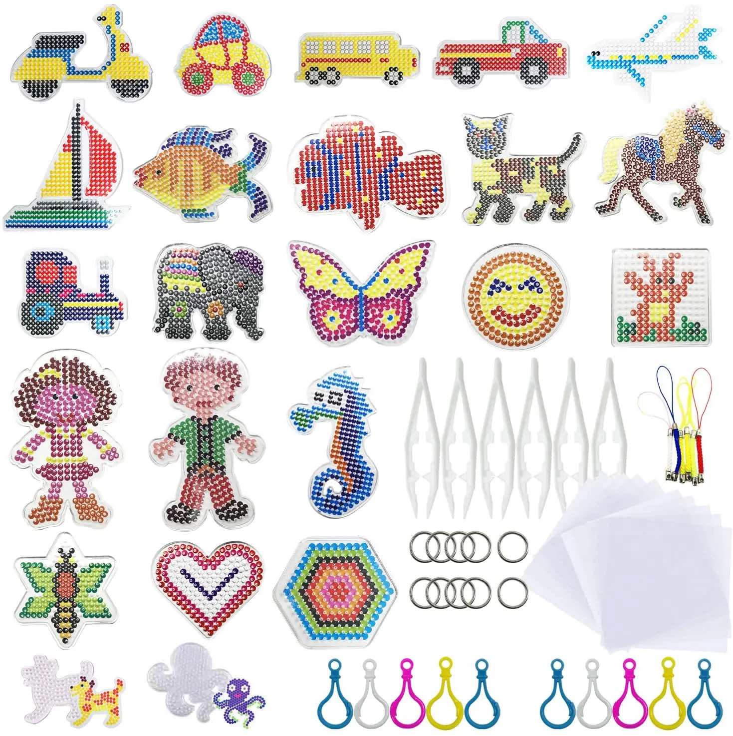 

5mm Perler Beads Educational Toys for Children 3D Puzzle Pegboards Patterns Templates for Hama Beads Toys Handmade Art