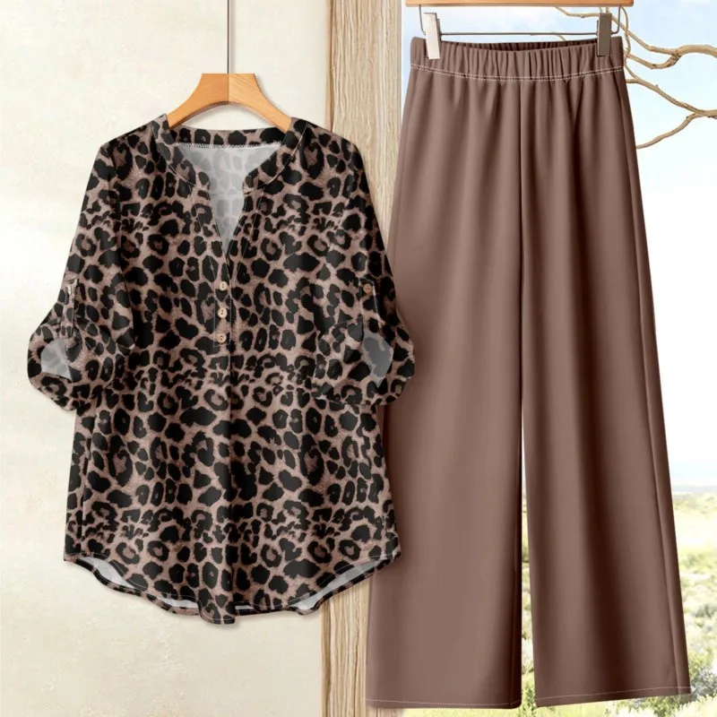 

Casual 2 Pieces Set For Woman Summer New Arrival Short Sleeved Long Pants Loose Ladies Outfit Comfortable Daily Lady Pant Sets