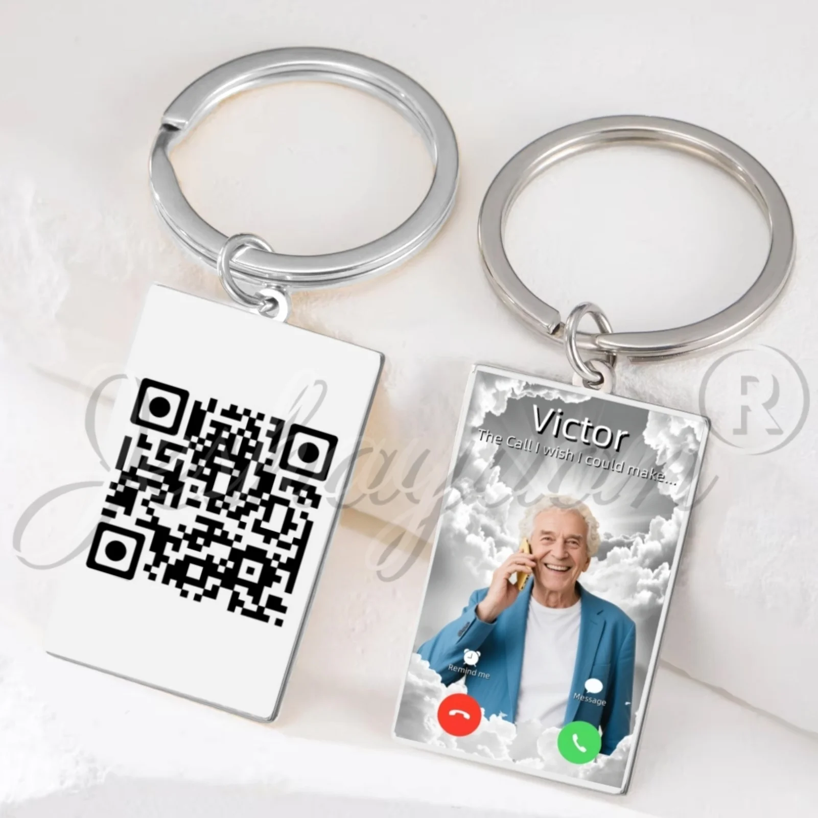 

The Call I Wish I Could Take Keychain Custom QR Code Keychain Personalized Photo Text Memorial Sympathy Keepsake Gifts