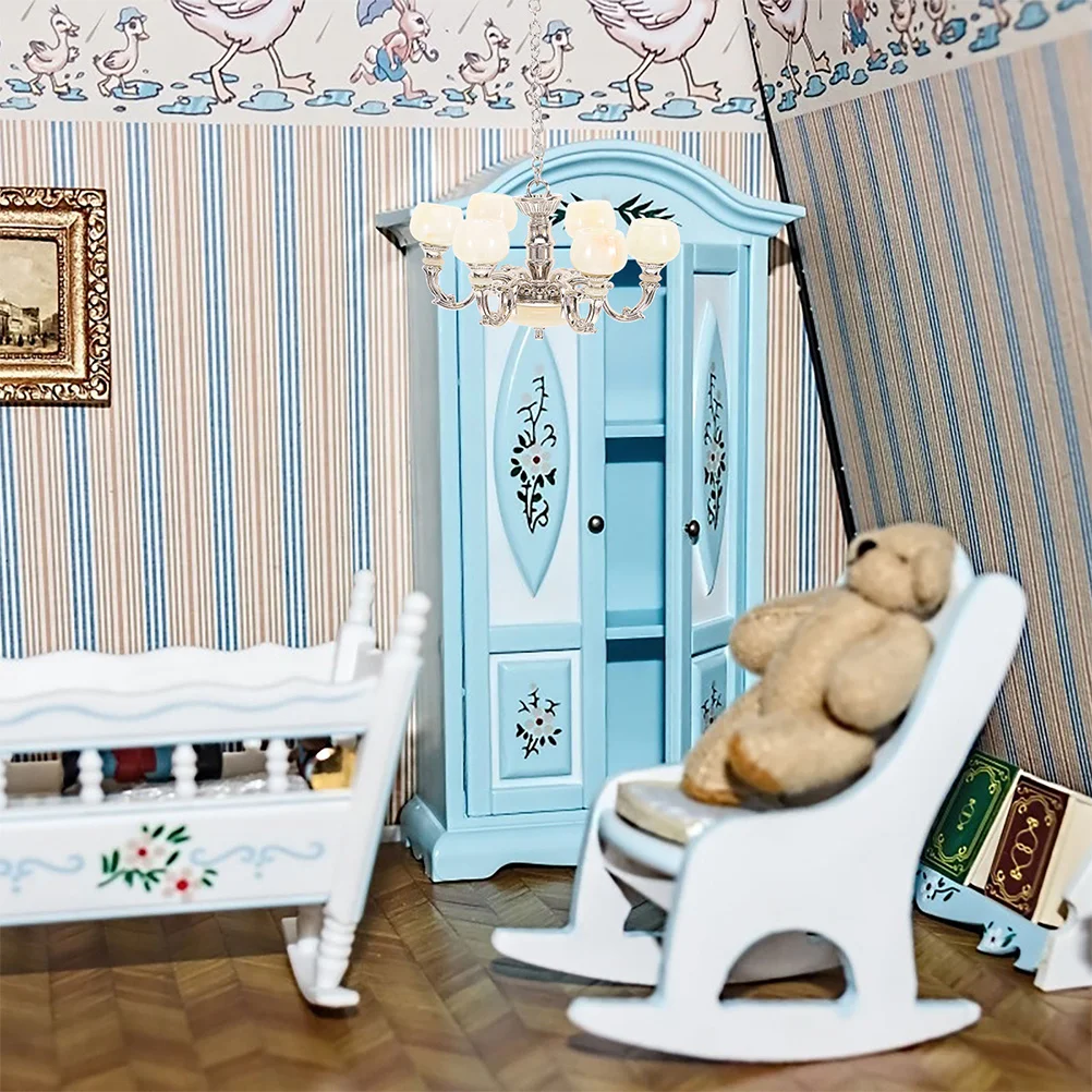 2 قطعة مصباح معلق مصغر أضواء السقف نمط خمر دمية الرجعية الديكور مصغرة اكسسوارات مصباح منزل نموذج صغير