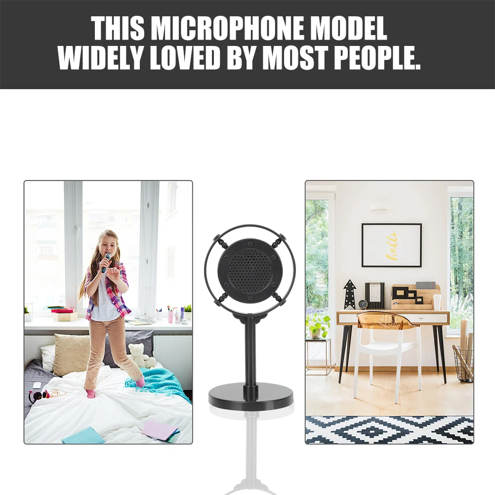 2 Buah Model Mikrofon Retro Tempat Panggung Dekorasi Bernyanyi Antik untuk Pilar Rumah