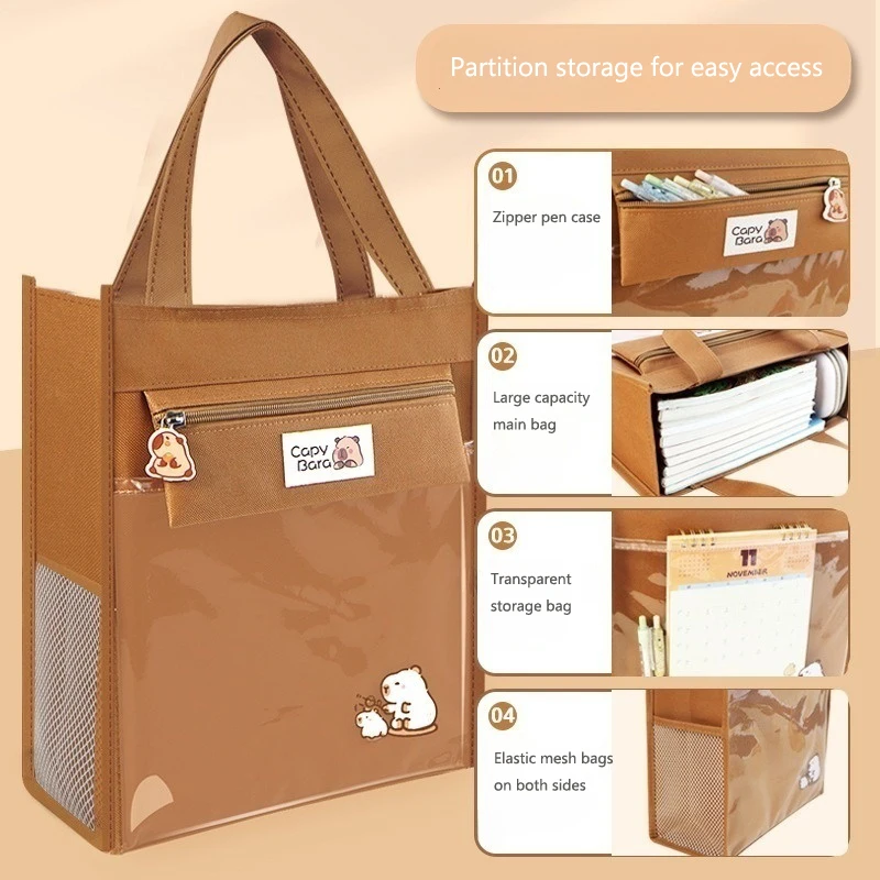 Tutorial Bag for Primary School Students Pencil Bag Canvas Storage Document Bag Training Institution Simple Canvas Tutoring Bag