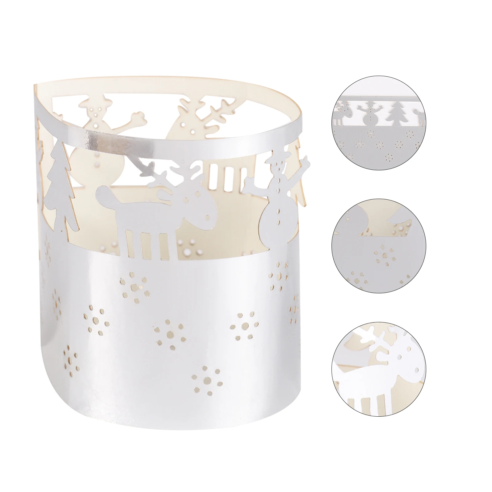 

50 Pcs Snowflake Paper Lampshade Shop Decoration Christmas Ornaments LED Dinner Decorations Hollow Lampshades Lights