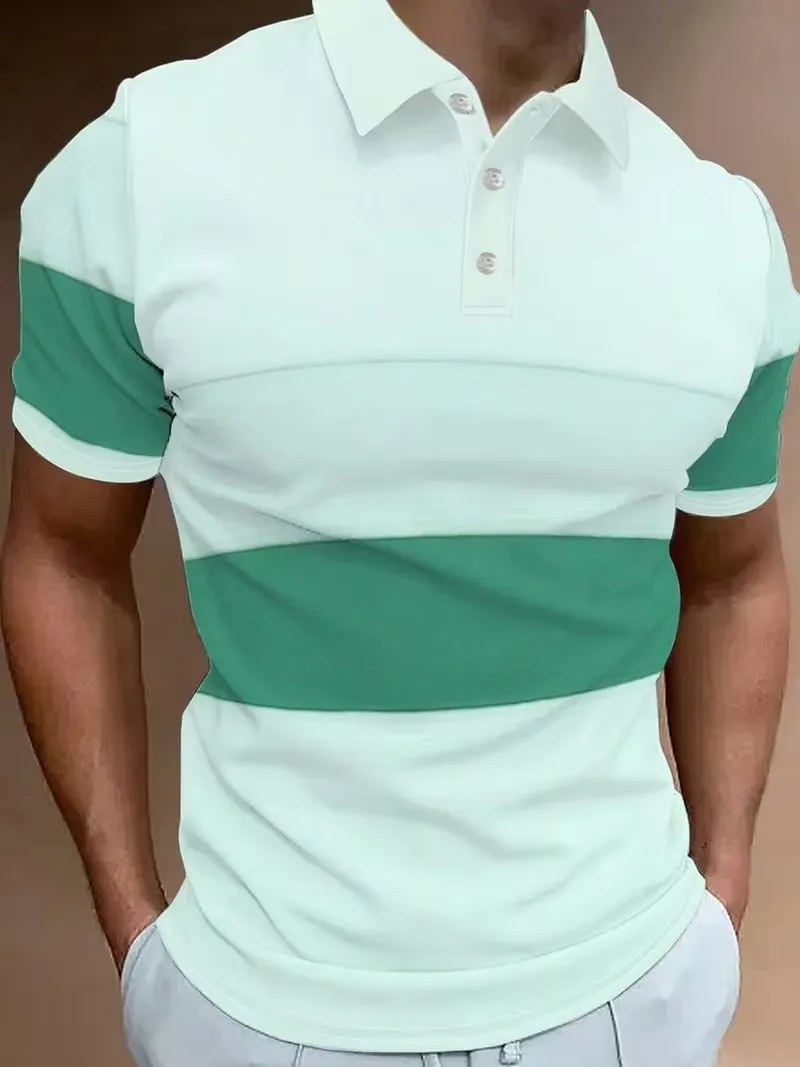 2026 Summer Men's New Polo Shirt, with a Flip Collar and Button, Fashionable, Casual, Sunshine, Handsome, Versatile Men's Top