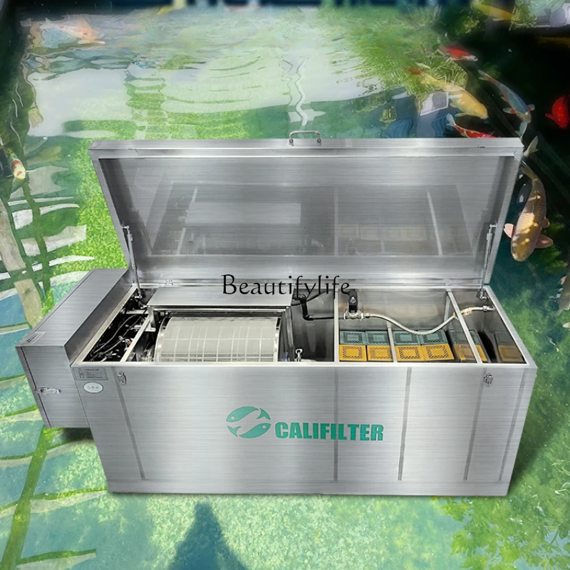 Koi Fish Pond Filter Intelligent Automatic Microstrainer Ultrafilter Water Purification Circulation