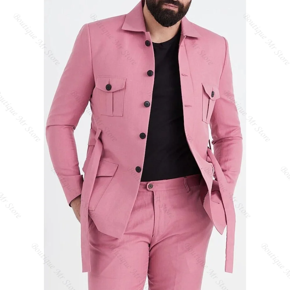 

Pink Chic Single Breasted Men Suit Two Pieces(Jacket+Pants) Outfits Casual Party Prom Wedding Set