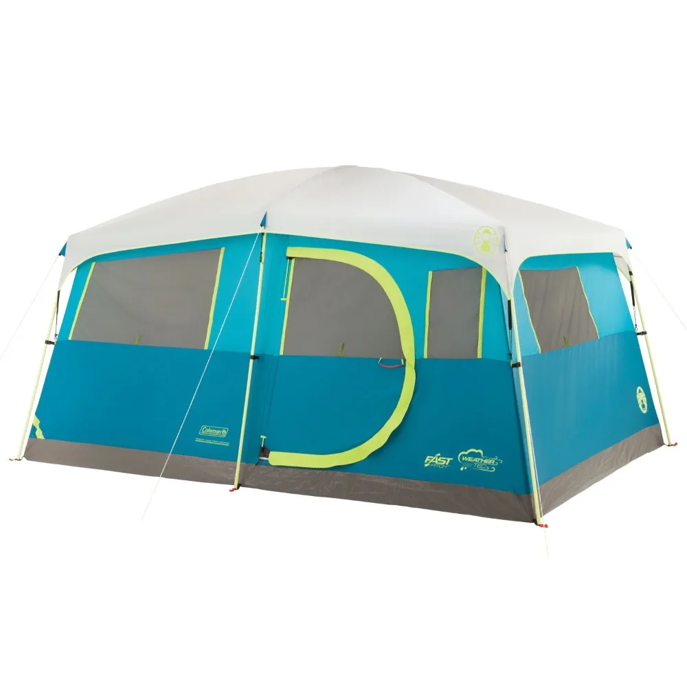 

2024 New 8-Person Cabin Camping Tent with Closet, Light Blue