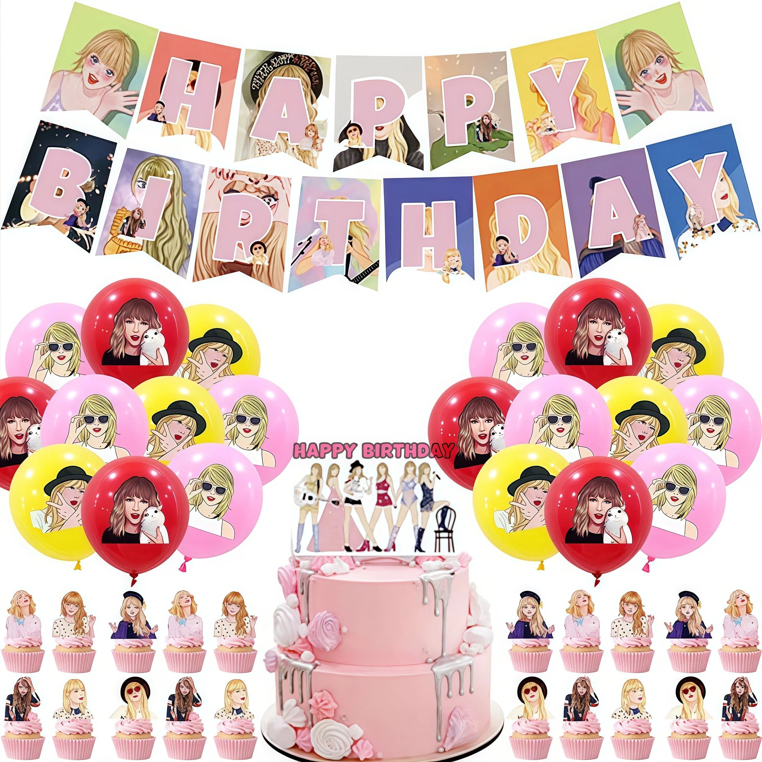 Star Singer Taylored Geburtstag Party Dekor Geschirr Tasse Teller Serviette Sänger Fans Mädchen zugunsten Baby Dusche Dekoration Party Supplie – Detail 7