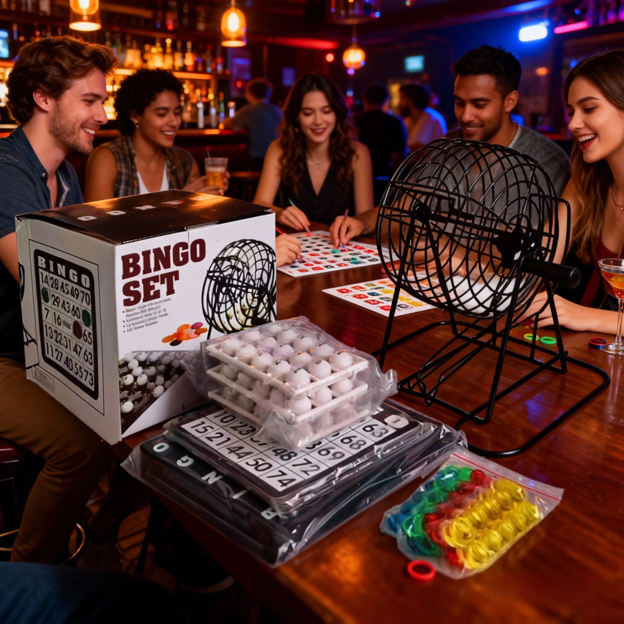 

Bingo Lottery Machine Steel Bingo Game Cage Set Adult Family Large Party Group Entertainment Tabletop Board Game Sweepstakes