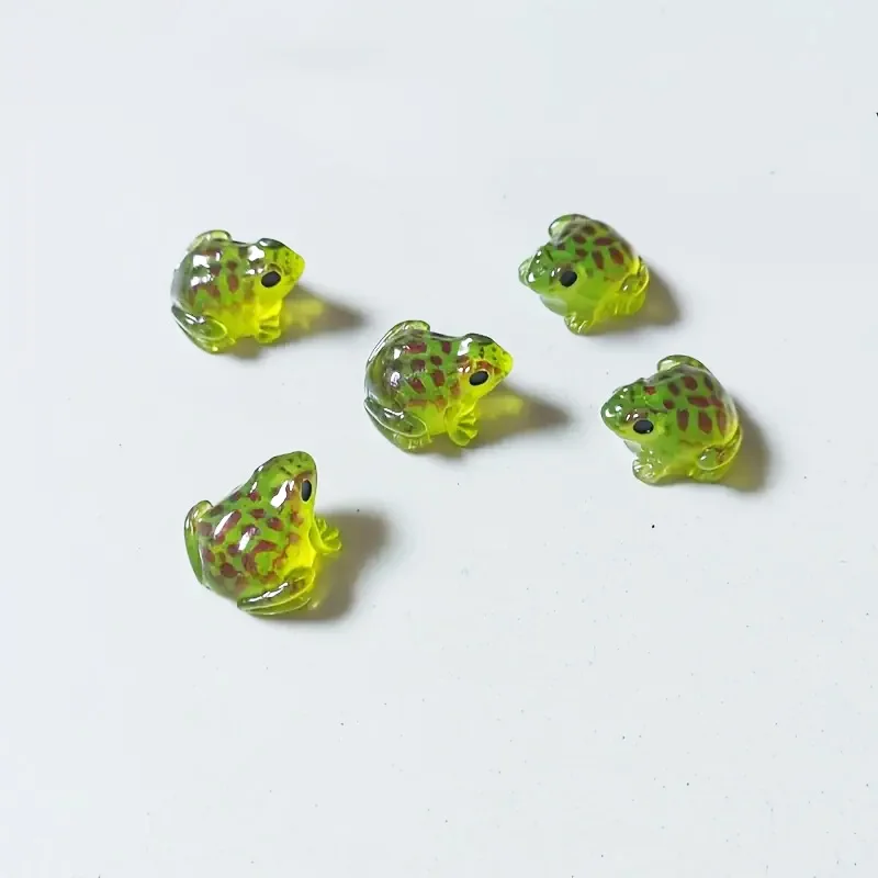 5/10 Pcs Mini Resin Frog Figurines, Glow in the Dark Animal Miniatures for Micro Landscape Craft Decoration Accessories