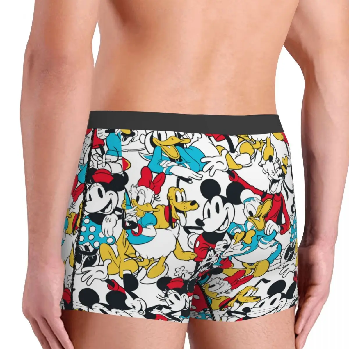 Custom Mickey Mouse Donald Duck Cartoon Underwear Men Stretch Boxer Briefs Shorts Panties Soft Underpants For Homme